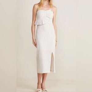 Vineyard and Vines strapless #SummerWhite #KentuckyDerby Striped Dress